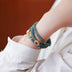 Blue Water Jade Abacus Beads Three Rings Tourmaline Pearl Bracelet