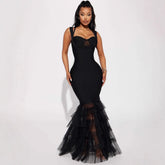 Mesh Lace Bandage Dress Women