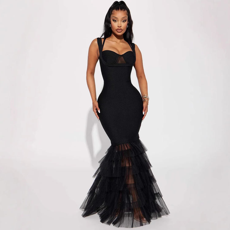 Mesh Lace Bandage Dress Women