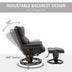 Massage Recliner Chair Brown With Ottoman 10-Point Vibrating Swivel For Bedroom & Living Room