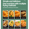 electric air fryer skewer machine with fried dough sticks, chicken, fries, buns, spring rolls, banana, octopus, shrimp cake.
