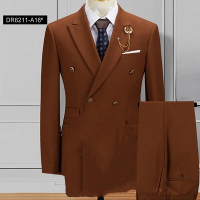 Plus Size Double Breasted Suit Men's Two-piece Suit