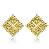 Korean Style S925 Pt950 Gold Plated Geometric Moissanite Stud Earrings