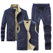 Middle-aged And Elderly Men's Fleece Thick Sports Suit
