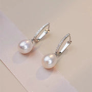 French Style S925 Sterling Silver Natural Pearl Earrings