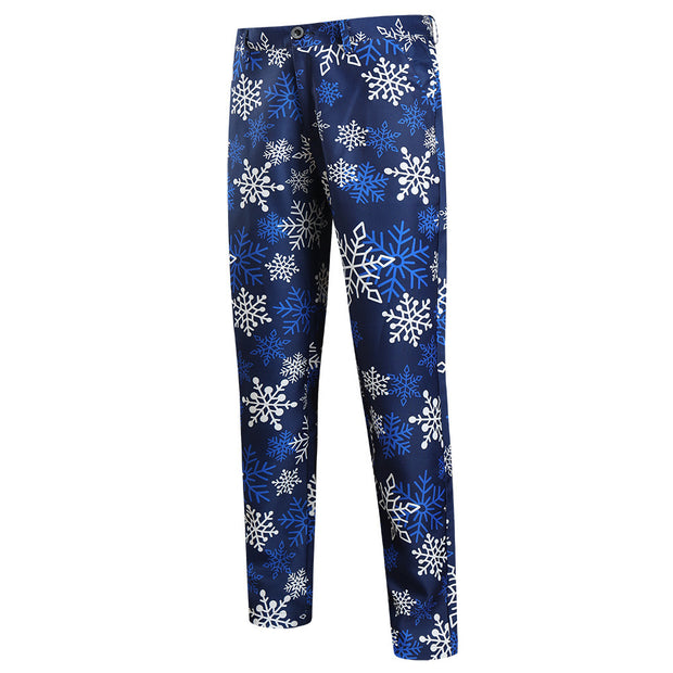 Men's Casual Printing Suit Vest Trouser Suit