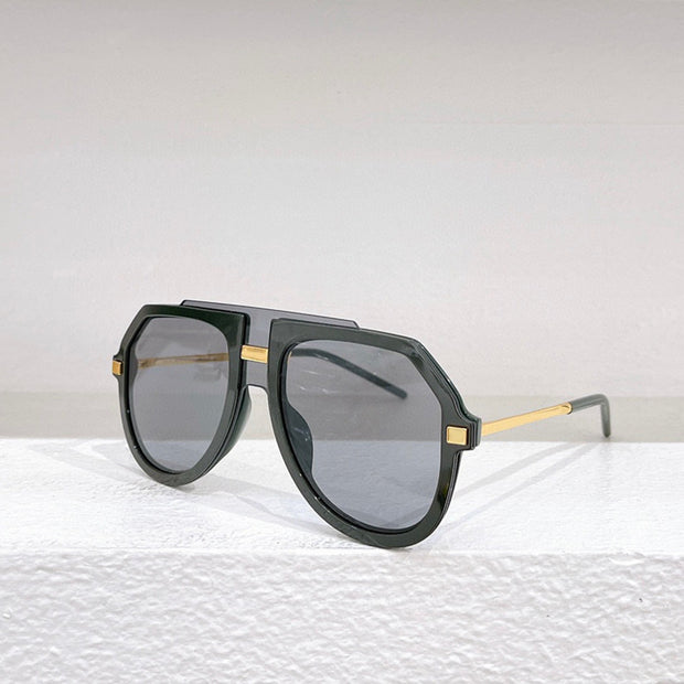 Women's Fashionable Sunshade Large Frame Black Leopard Print Glasses