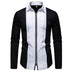 Color Block Zipper Design Plus Size Long Sleeve Shirt