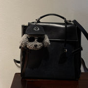 Gray Plush Doll Cute Cartoon Sunglasses Puppy Toy Bag Package Pendant