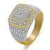 Gold-plated Micro Inlaid Zircon Ring Hip Hop Full Diamond Men's Ring