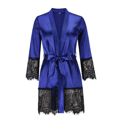 Pajama dress long-sleeved lace gown