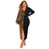 Tight Split Slimming V-neckline Dress Women