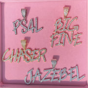 European And American Hip-hop Letters Custom Necklace Stitching Pendant