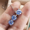 Moissanite Stud Earrings S925 Sterling Silver Stud Earrings Fashion Bull Head Four Claw Diamond Stud Earrings