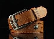 Men's Denim Casual Hollow Rivet Wide Belt