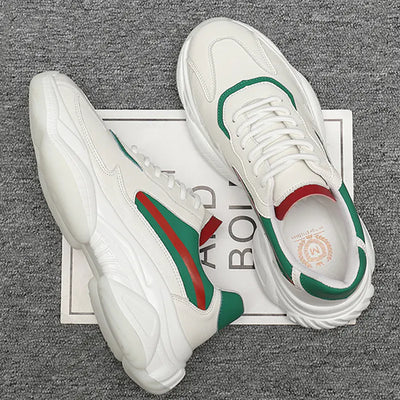 Men's Trendy White Casual Sneakers - Comfort Style