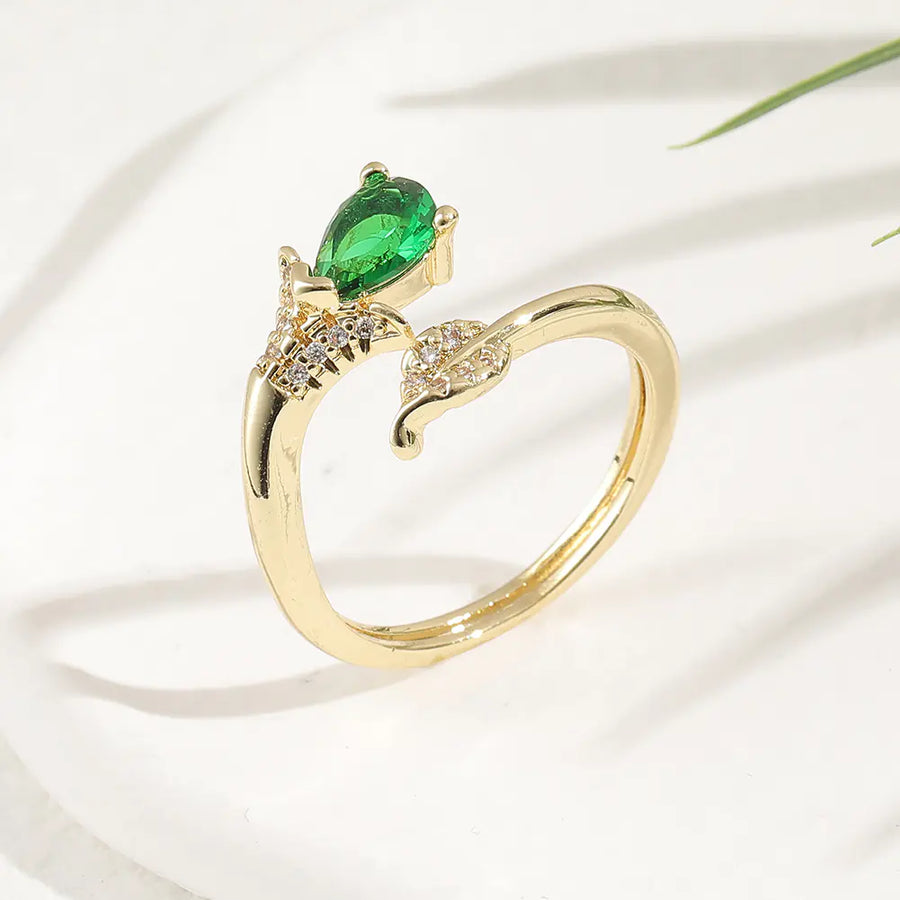 Copper & Zircon Glamour Ring