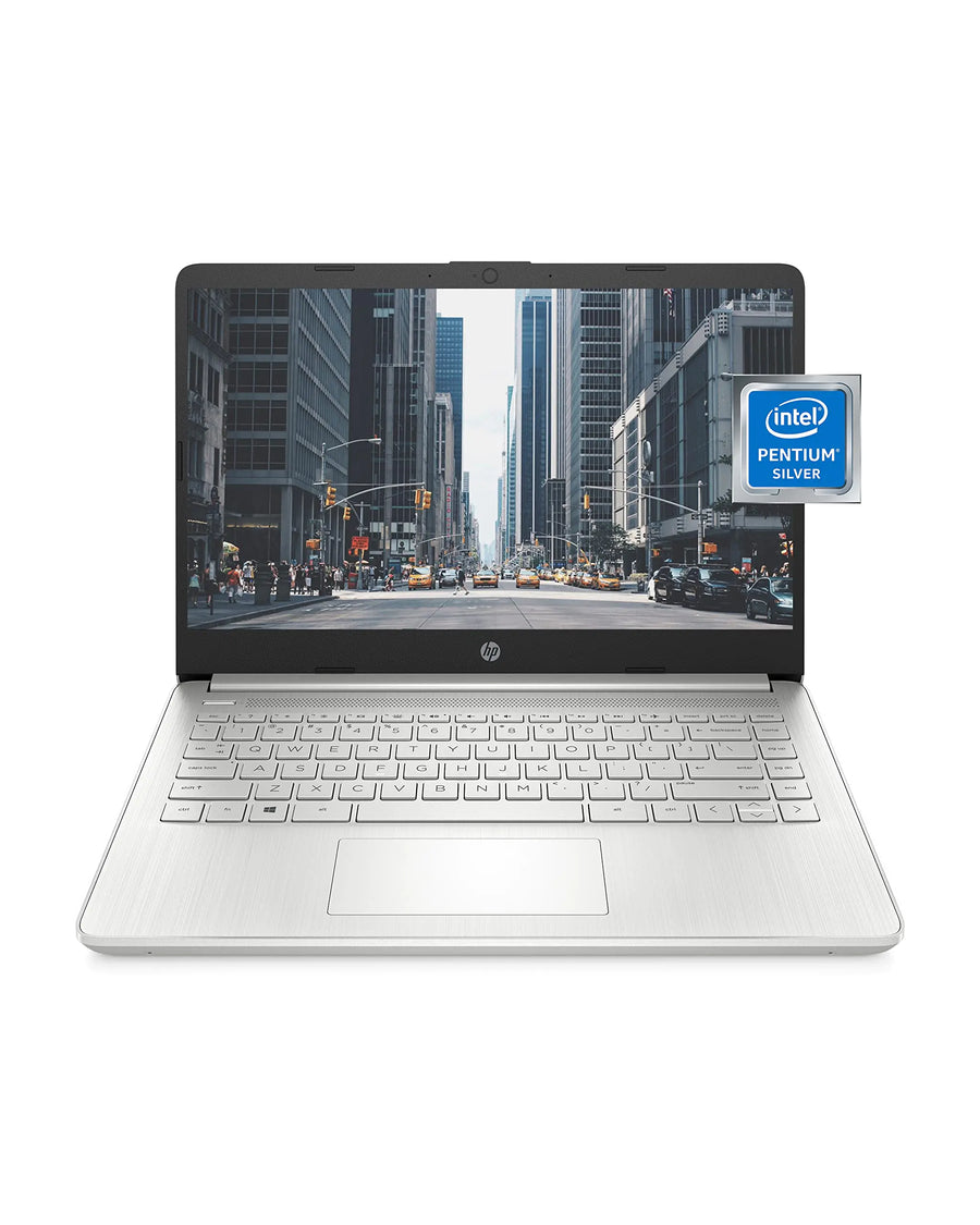 HP 14 inch Laptop Intel Pentium Silver N5030 Processor Intel UHD Graphics 128 GB SSD Windows Window 11 in S Mode (14-dq0090nr Natural Silver)