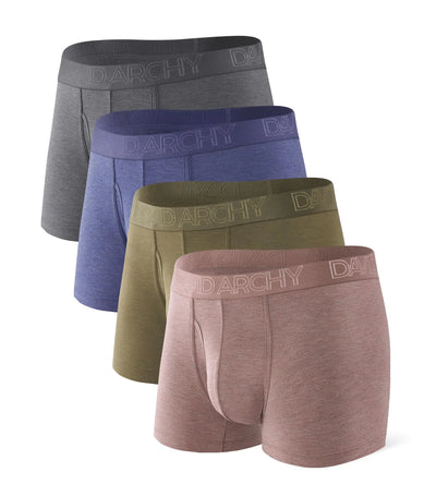 DAVID ARCHY Men’s Underwear Stretch Soft Trunks Boxer Briefs Breathable with Fly Support Pouch Performance Underwear Gifts for Men