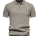 Ribbed Knit Polo Shirt for Men Douson Odeh