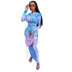 Autumn Digital Print Long Sleeve Bodycon Dress for Women Douson Odeh